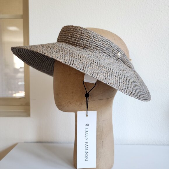 Helen Kaminski Accessories - NWT - Helen Kaminski Maris Raffia Visor Hat - Eclipse👒 #11957